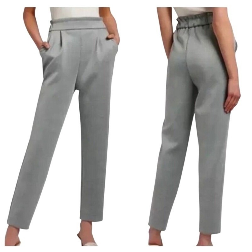 Express Gray High Rise Trousers Women M Tailored Stretch Work Academia Preppy